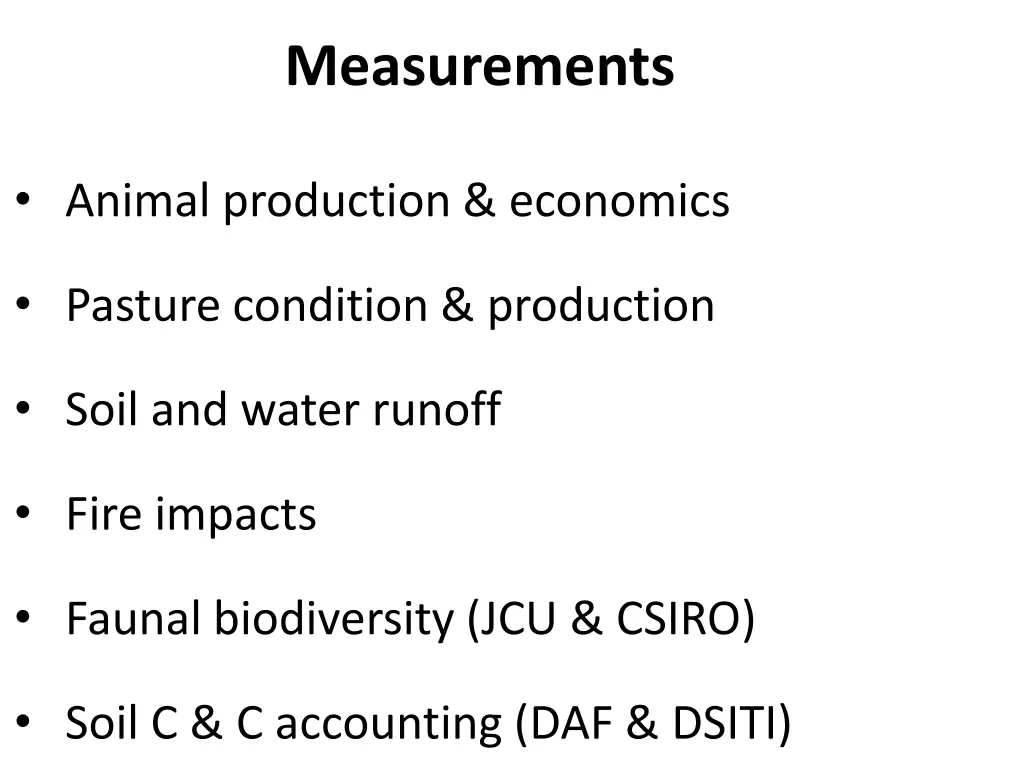 measurements