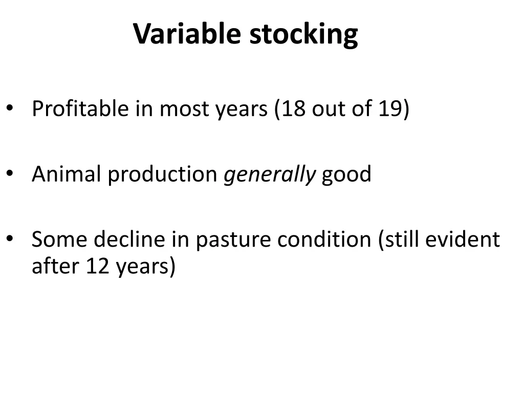 variable stocking