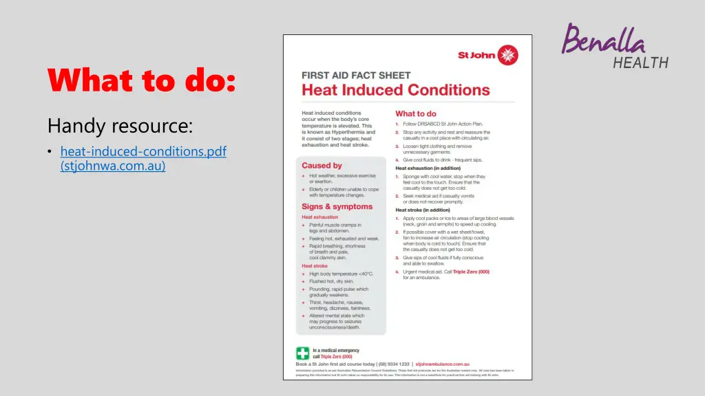 what to do handy resource heat induced conditions