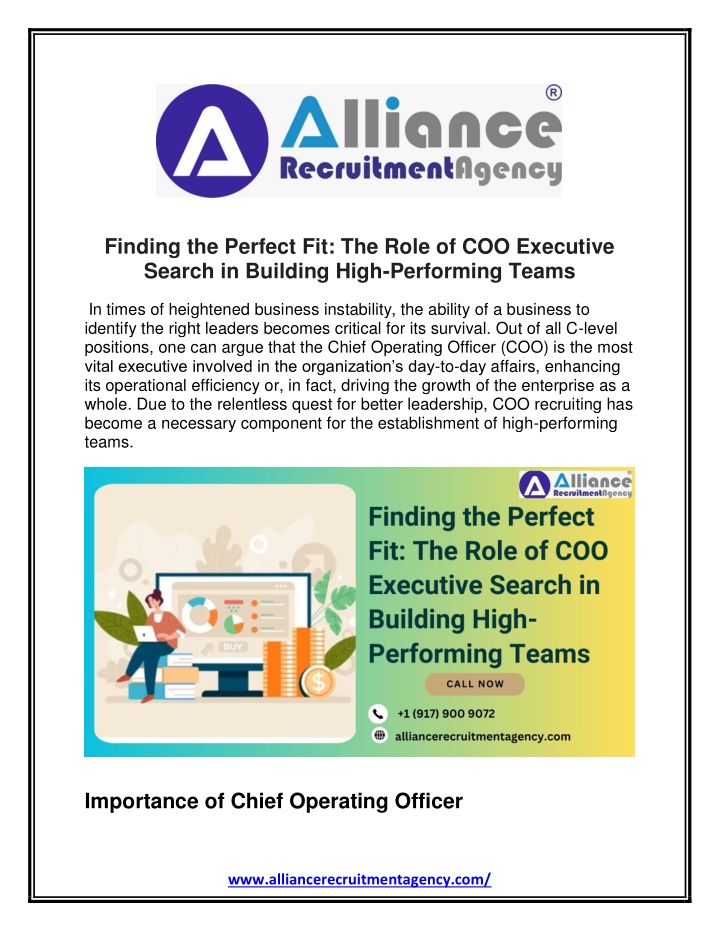 finding the perfect fit the role of coo executive