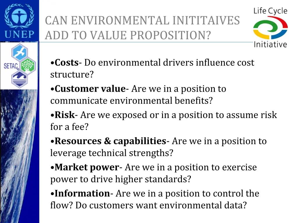 can environmental inititaives add to value