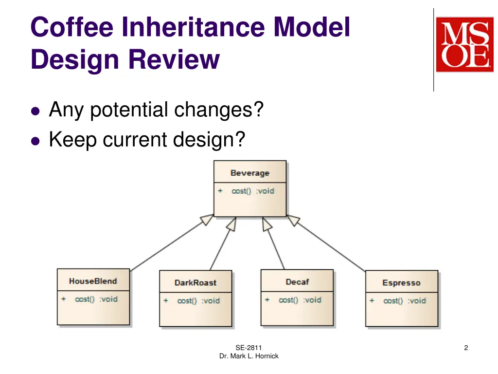 coffee inheritance model design review