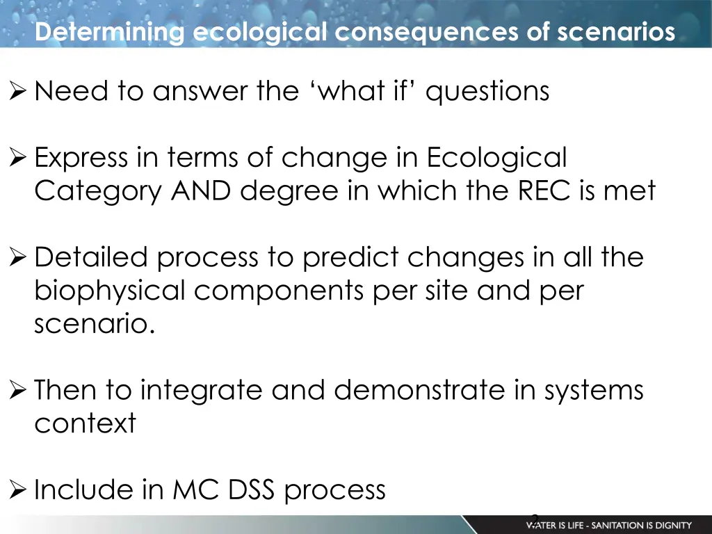 determining ecological consequences of scenarios