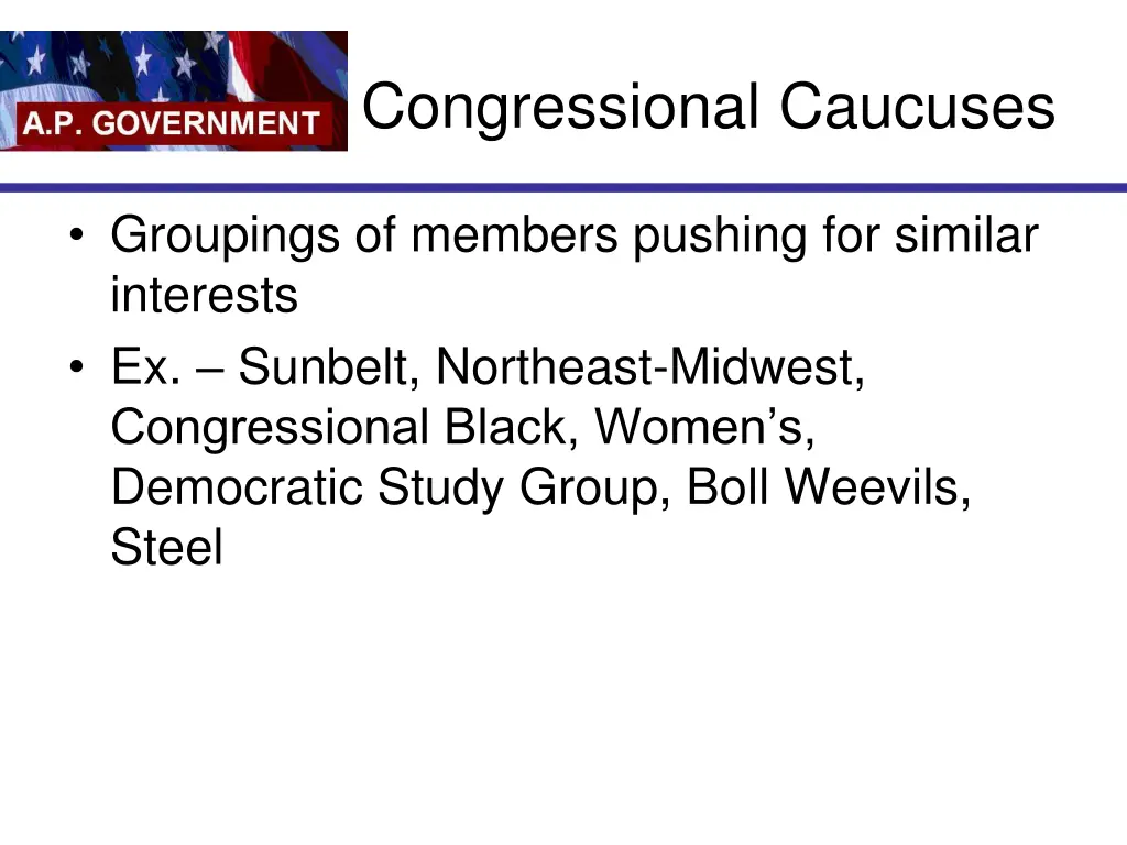 congressional caucuses