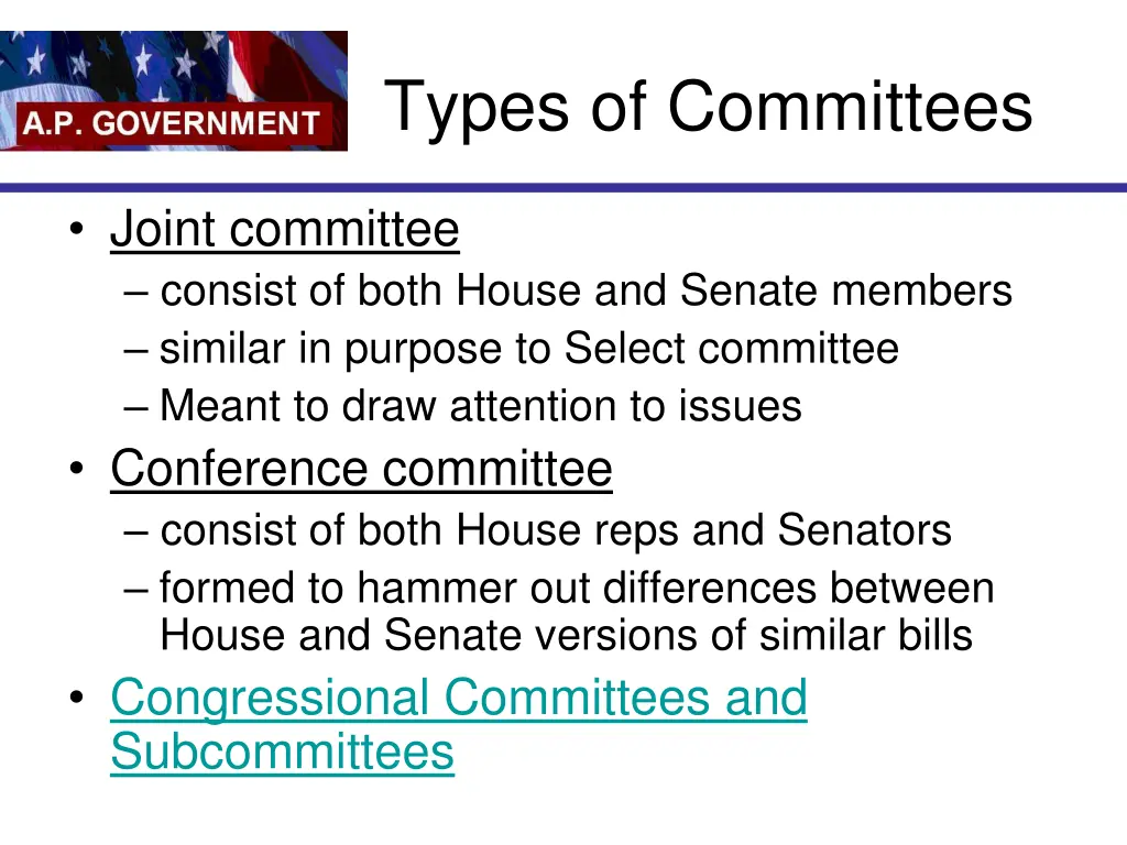 types of committees 1