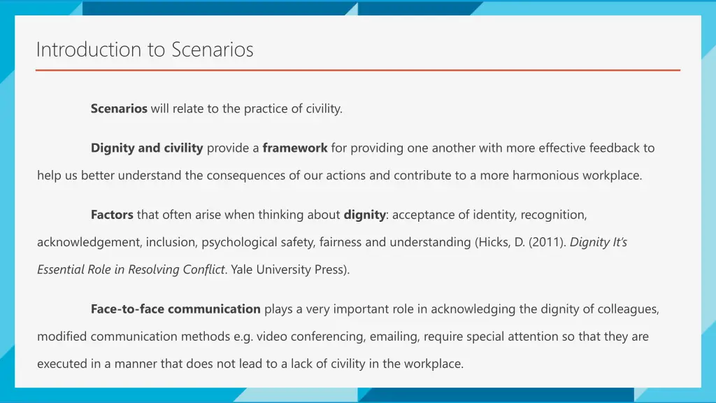 introduction to scenarios