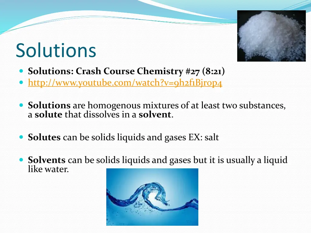 solutions solutions crash course chemistry