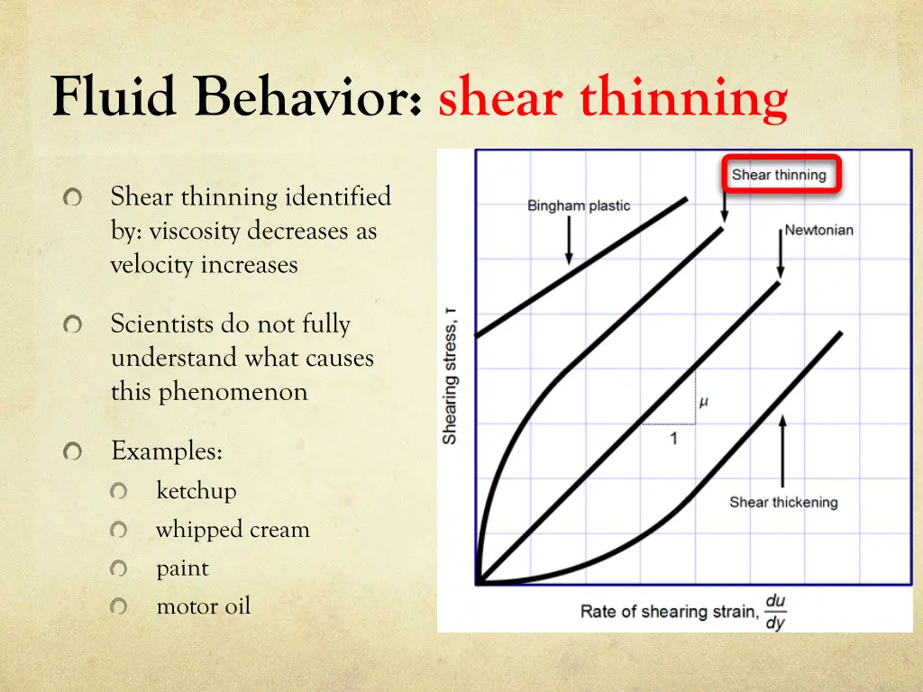 fluid behavior shear thinning