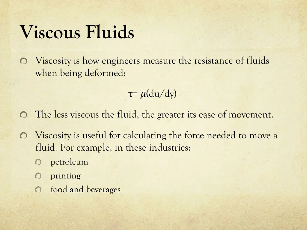 viscous fluids 1