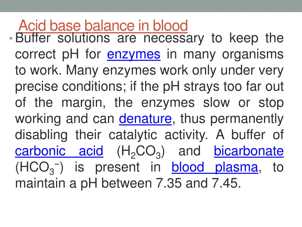 acid base balance in blood buffer solutions