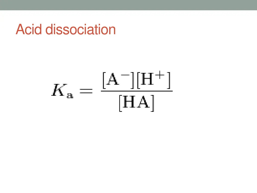 acid dissociation