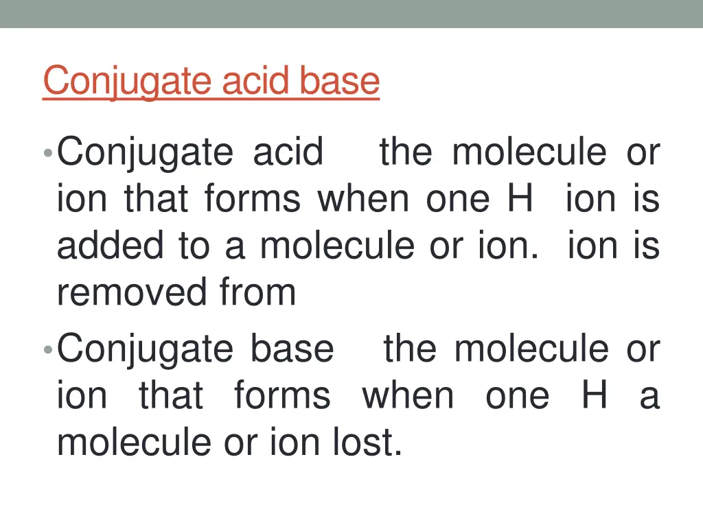 conjugate acid base