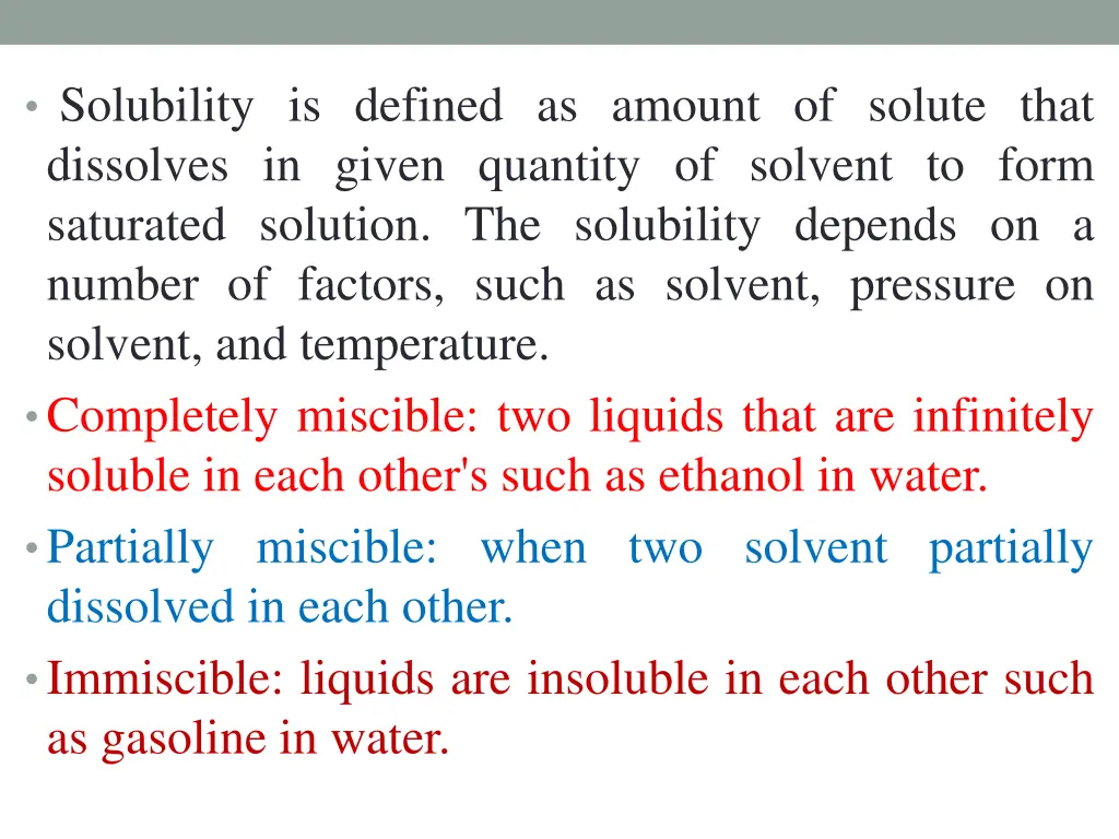 solubility is defined as amount of solute that