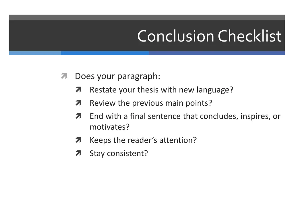 conclusion checklist