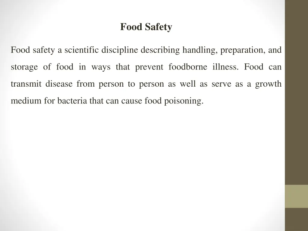 food safety