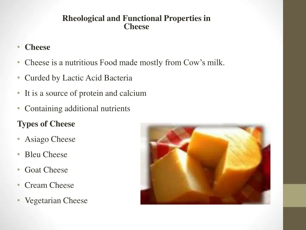 rheological and functional properties in cheese