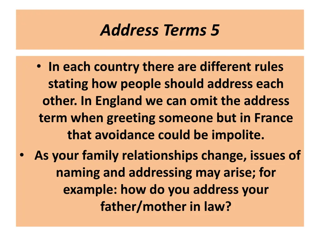 address terms 5