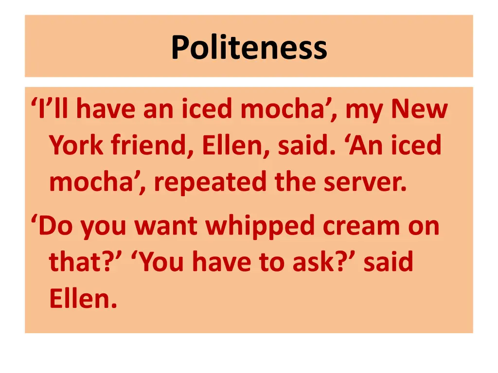 politeness