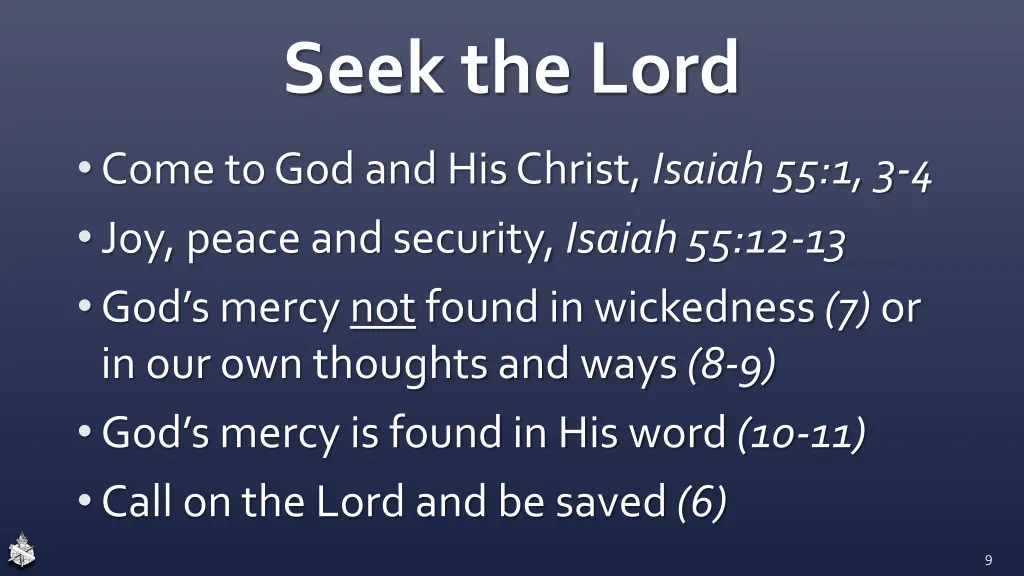 seek the lord