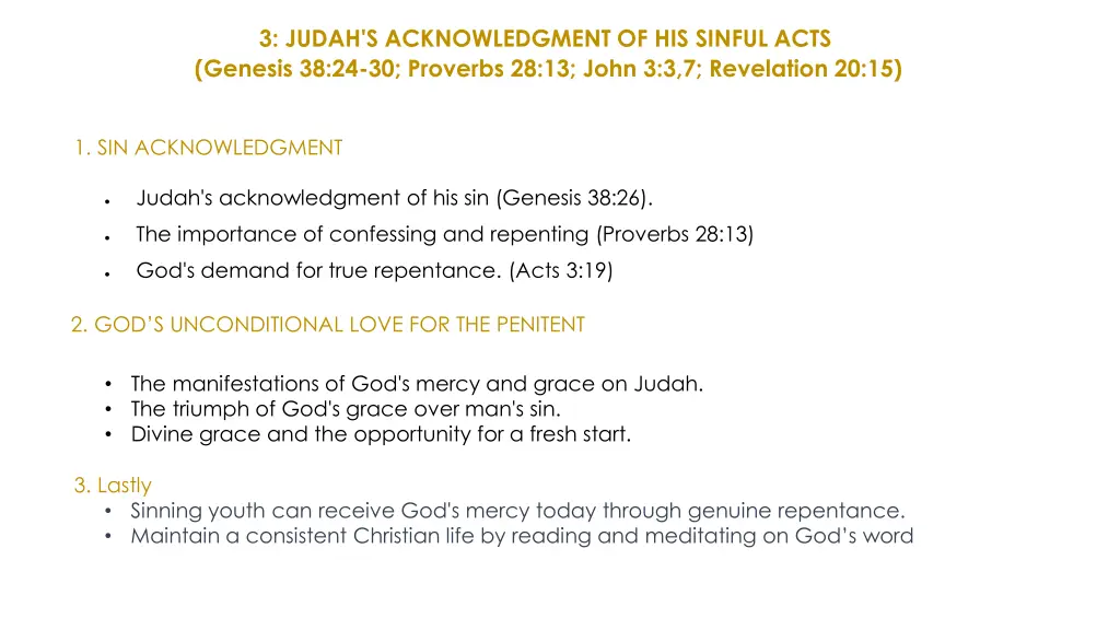 3 judah s acknowledgment of his sinful acts