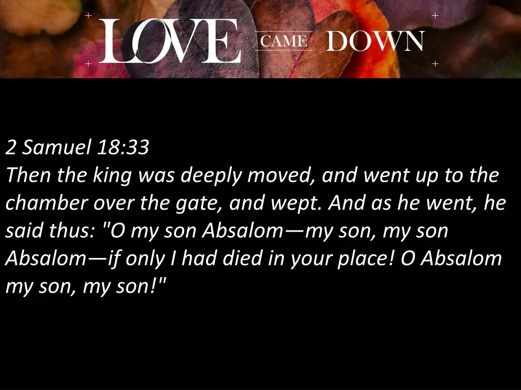 2 samuel 18 33 then the king was deeply moved