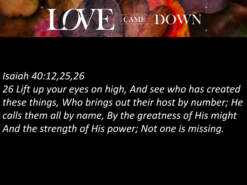 isaiah 40 12 25 26 26 lift up your eyes on high