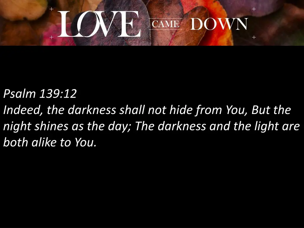 psalm 139 12 indeed the darkness shall not hide