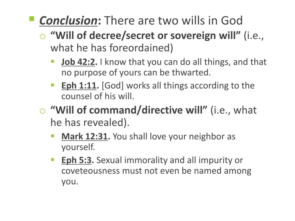 conclusion there are two wills in god o will