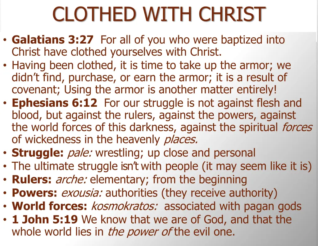 clothed with christ