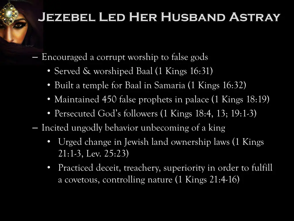 jezebel led her husband astray