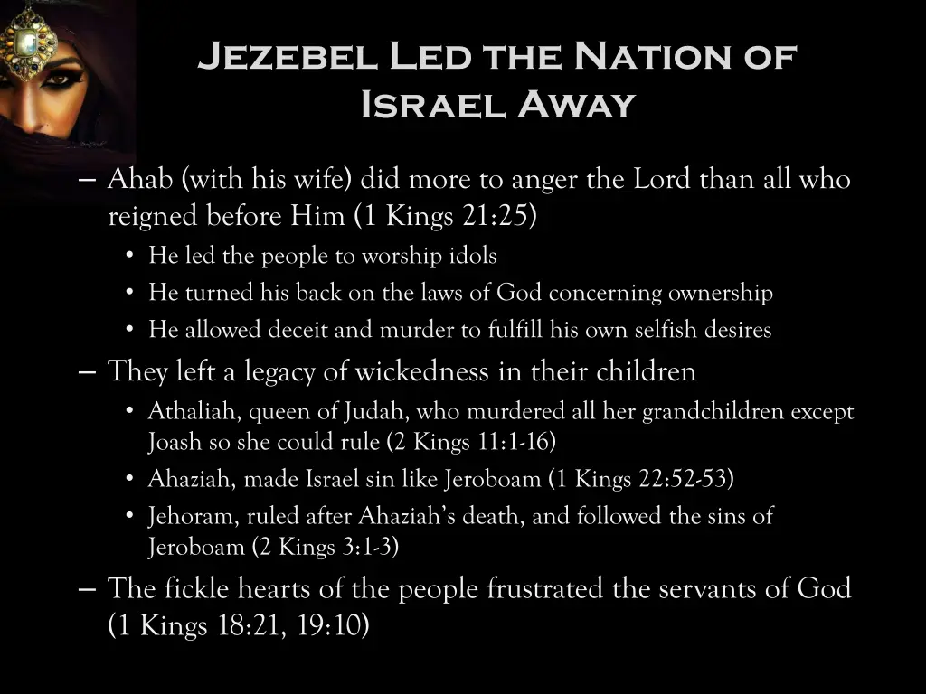 jezebel led the nation of israel away