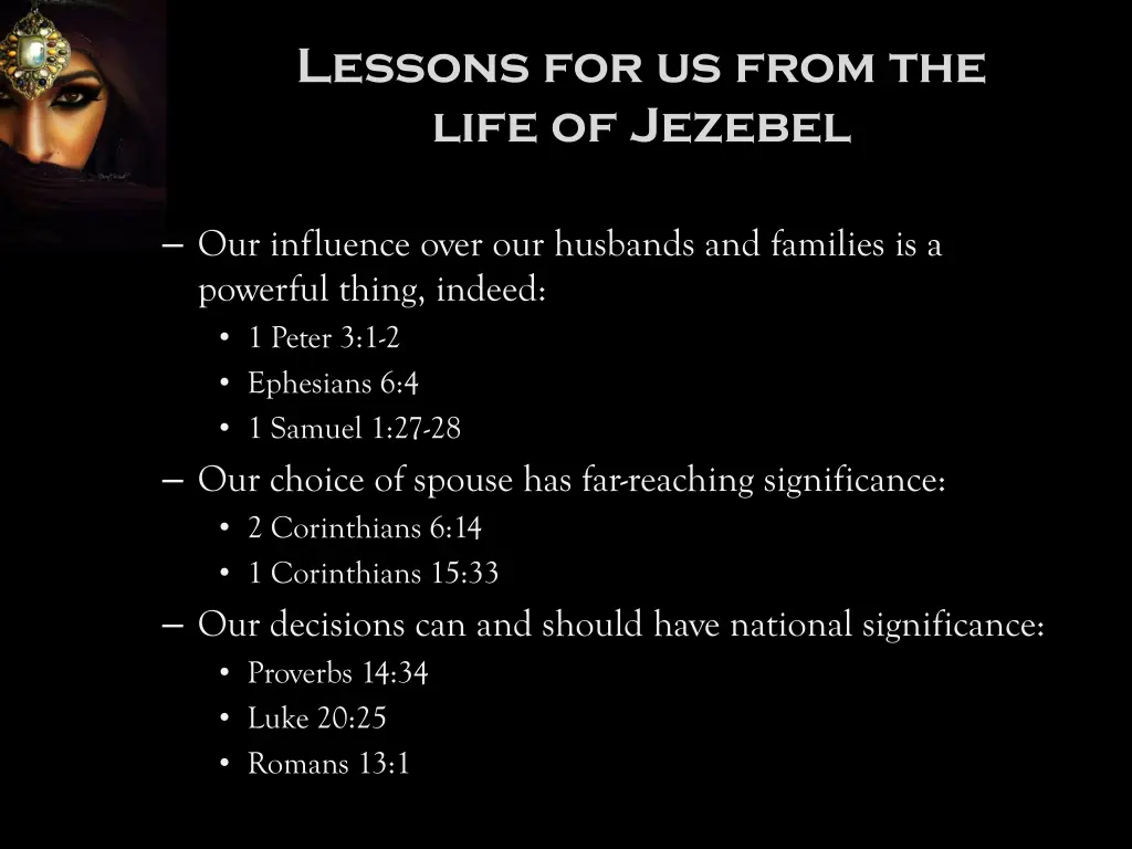 lessons for us from the life of jezebel