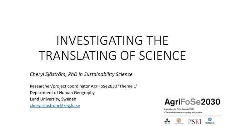 investigating the translating of science