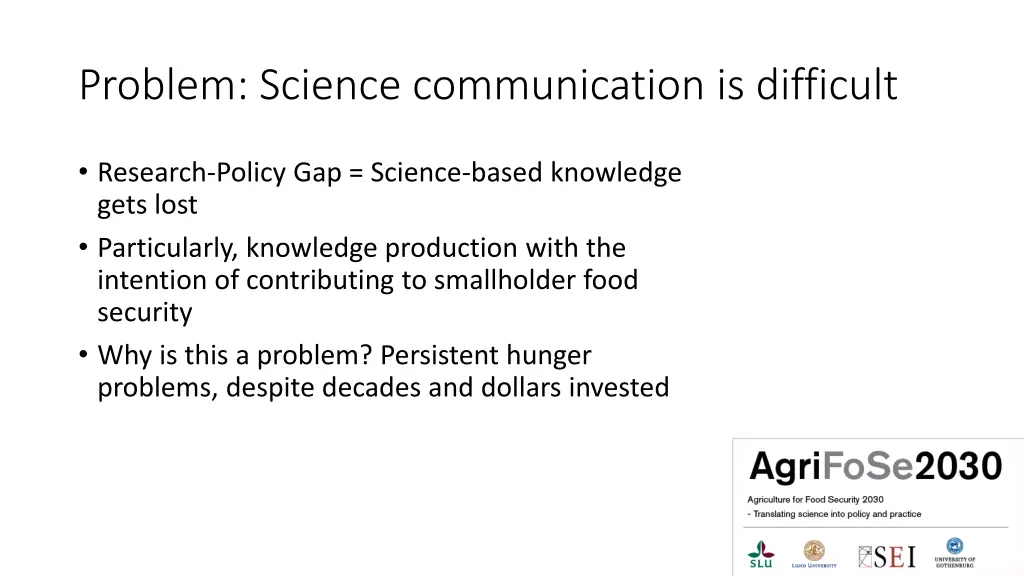 problem science communication is difficult