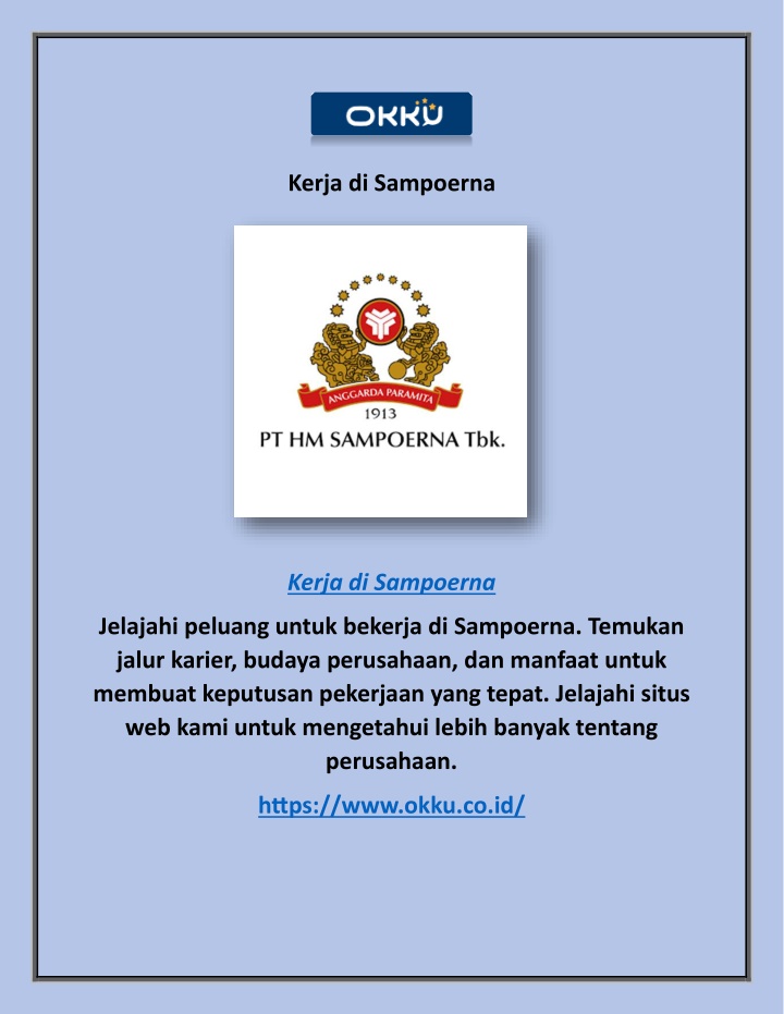 kerja di sampoerna