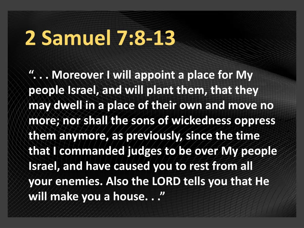 2 samuel 7 8 13 1