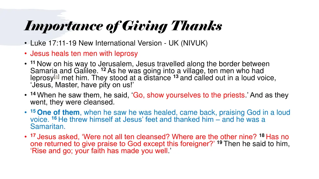 importance of giving thanks