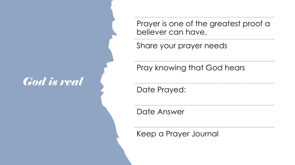 prayer is one of the greatest proof a believer