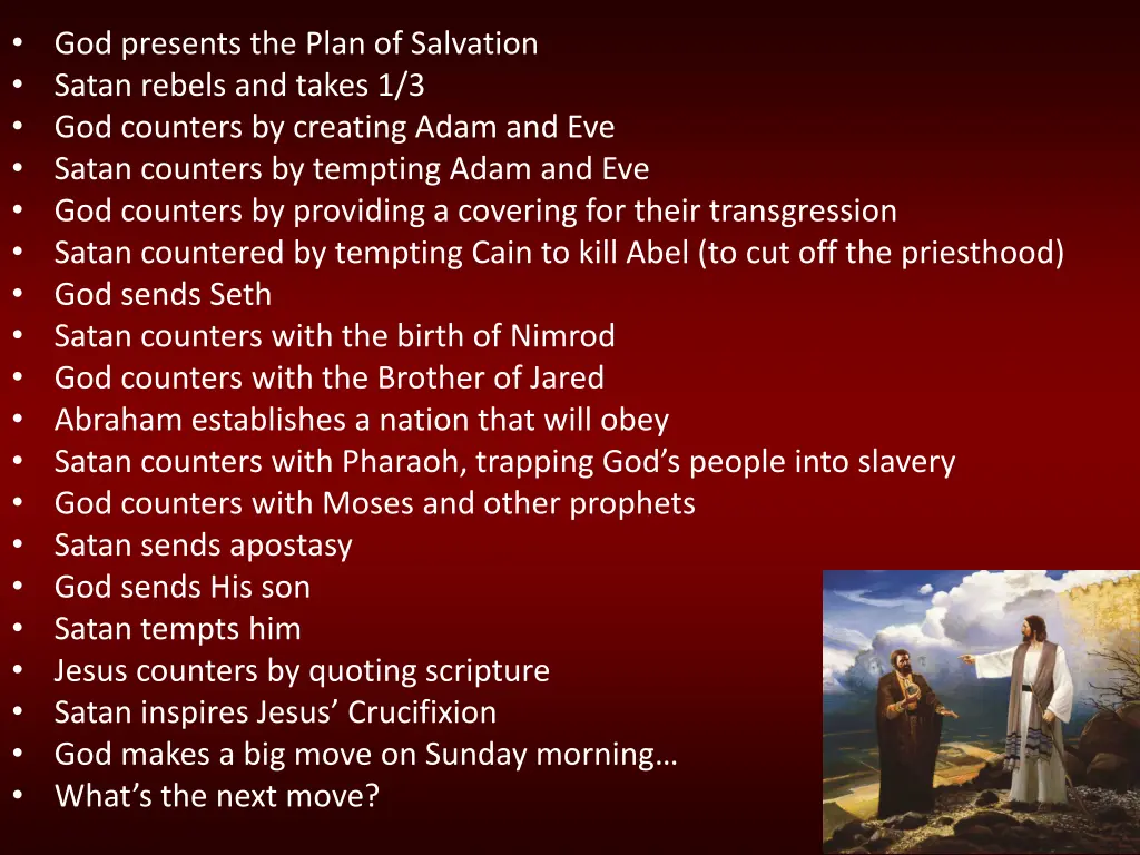 god presents the plan of salvation satan rebels