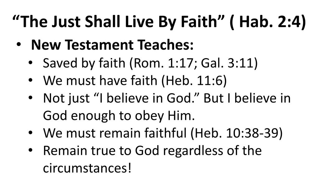 the just shall live by faith