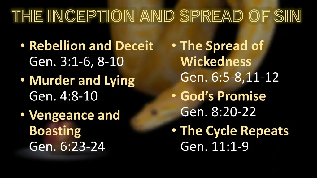 the inception and spread of sin