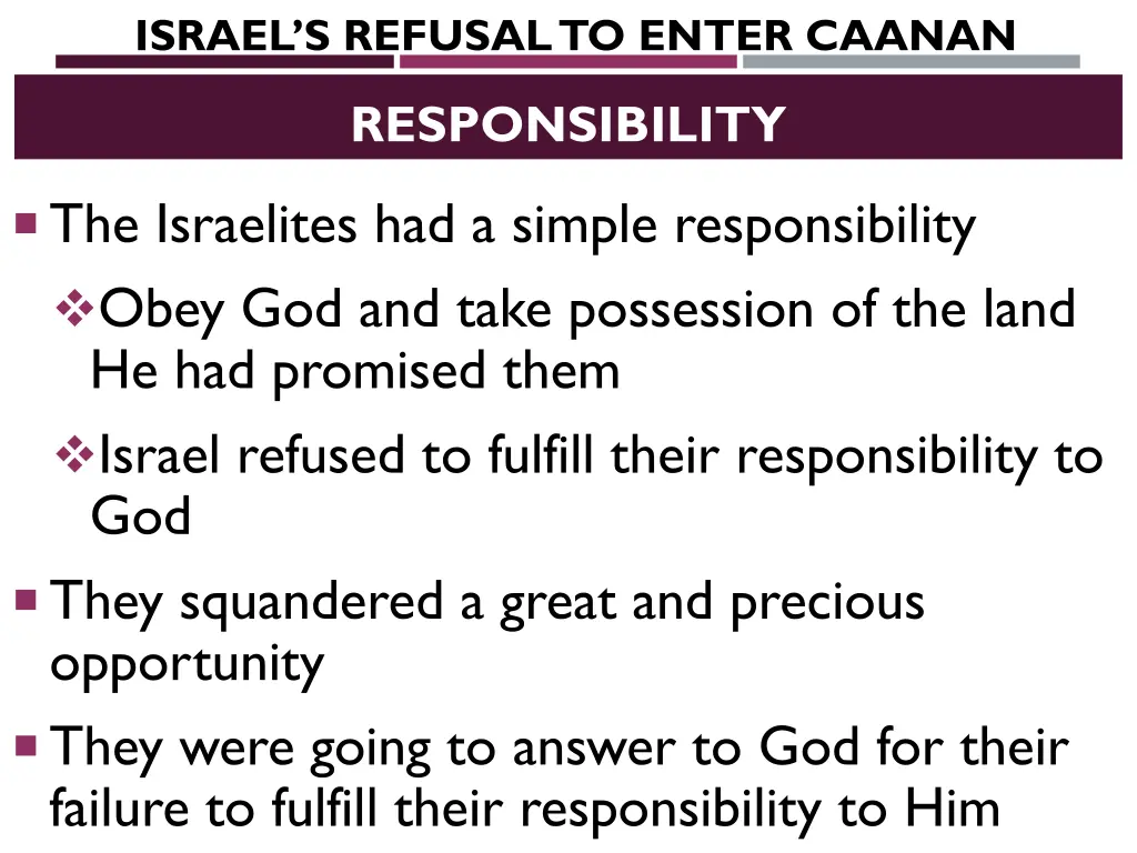 israel s refusal to enter caanan 3