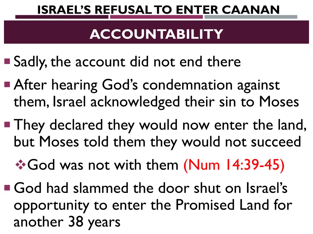 israel s refusal to enter caanan 5