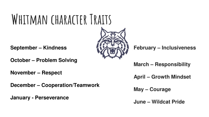 whitman character traits