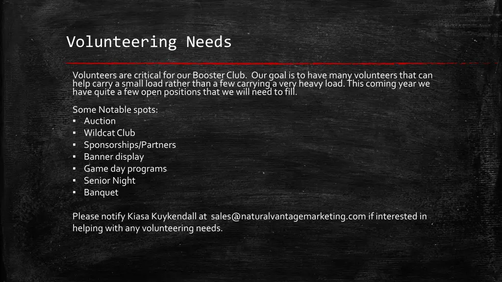 volunteering needs