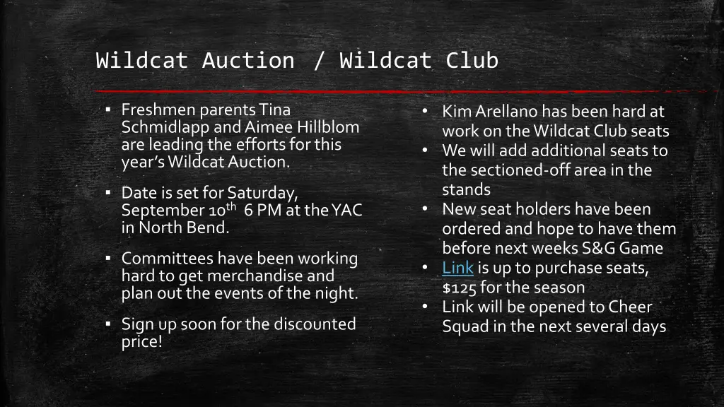 wildcat auction wildcat club