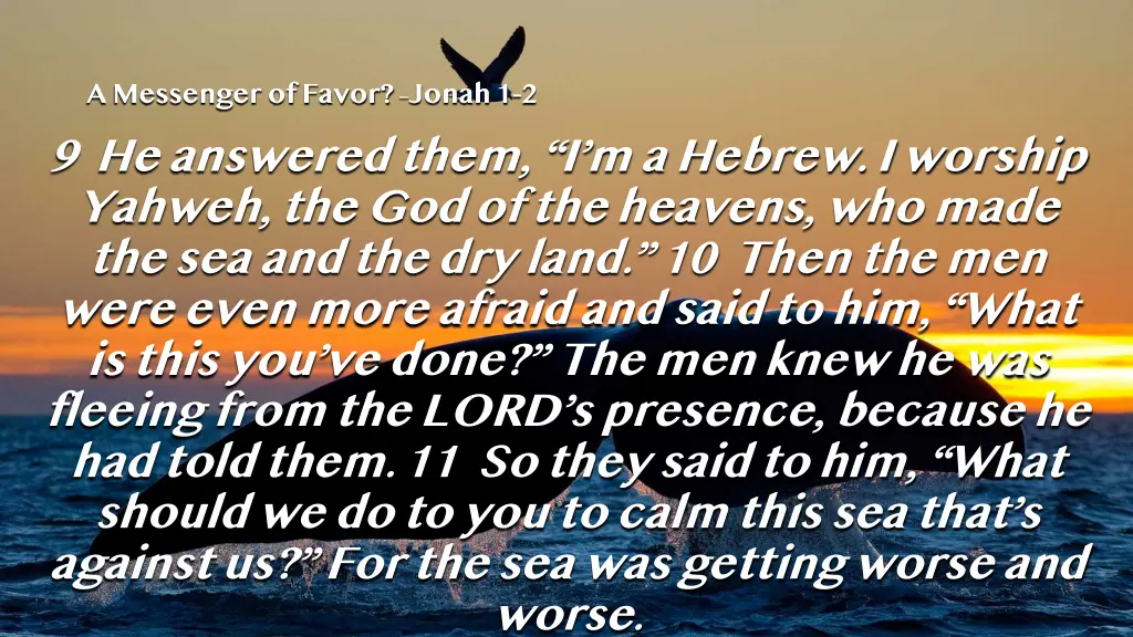 a messenger of favor jonah 1 2 9 he answered them