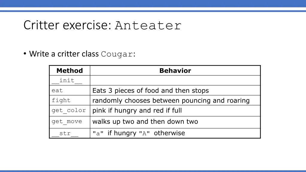 critter exercise anteater