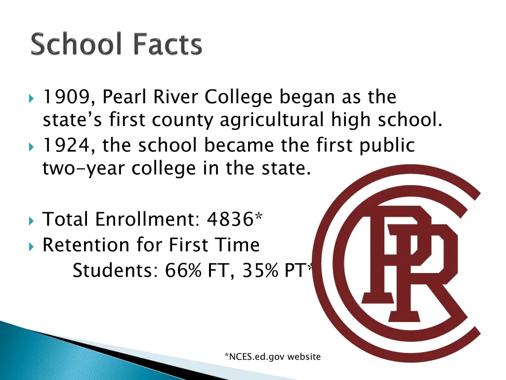 1909 pearl river college began as the state