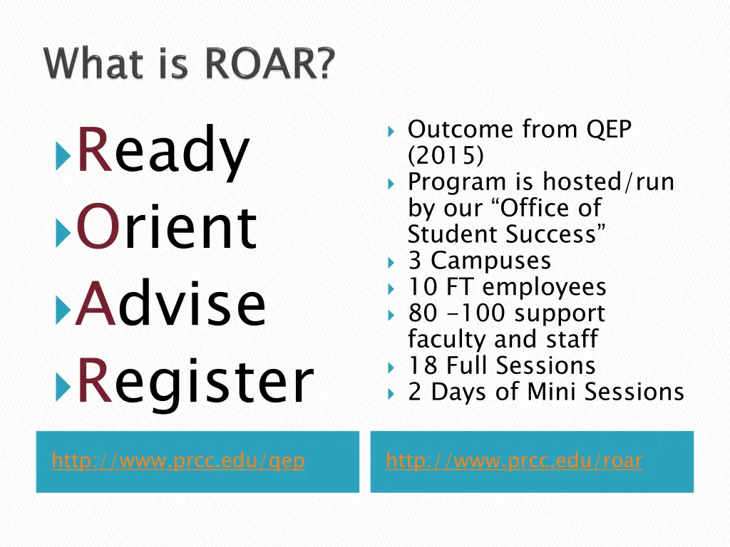 ready orient advise register